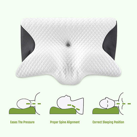 Butterfly Memory Foam Neck Pillow with Armrests — Side & Back Sleeper Support — Lifestyle 1