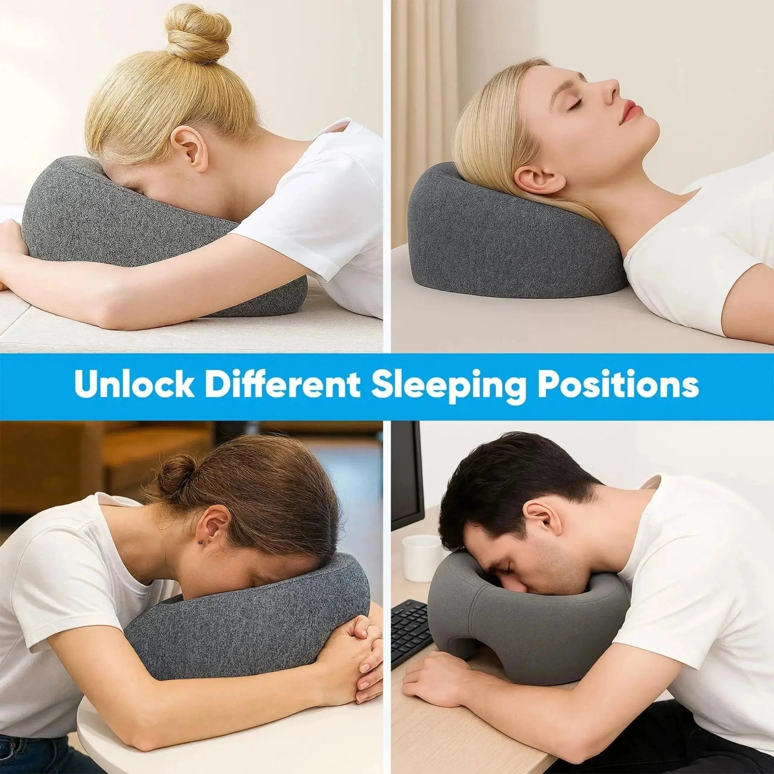Face Down Pillow for Comfortable Sleep | Available in Light Gray and Dark Gray — Lifestyle 7