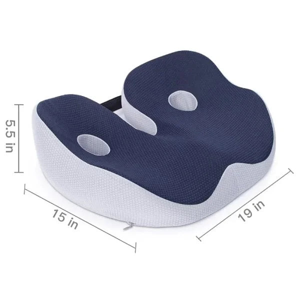 Ergonomic Adjustable Memory Foam Sit Bone Relief Seat Cushion for All-Day Comfort and Support