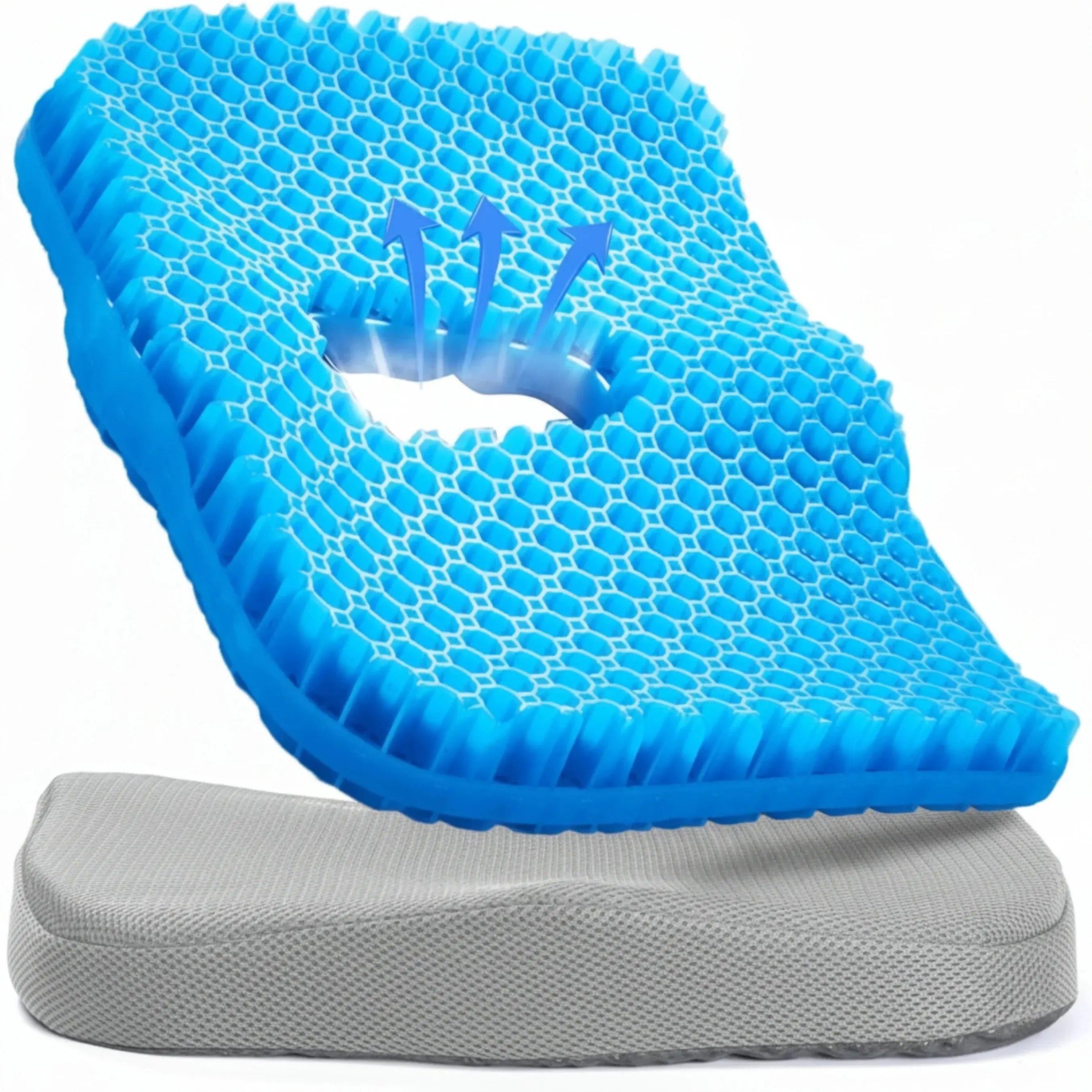 Honeycomb Gel Silicone Seat Cushion for Comfort - Available in Blue, Black, Gray - 16×13×2" (40×33×5cm) — Lifestyle 9
