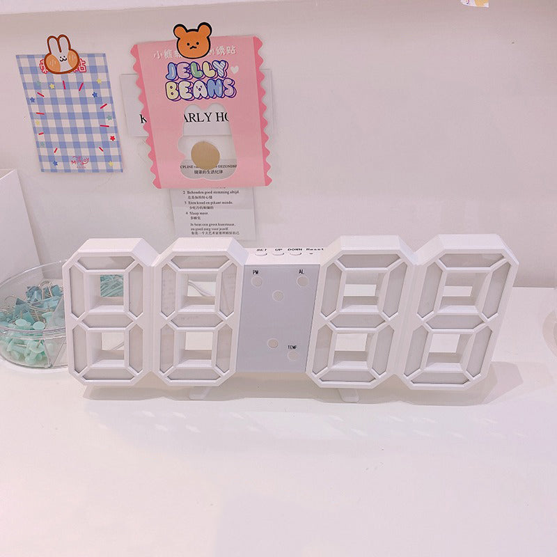 White Digital Alarm Clock — Considered Home Styling — Lifestyle 2