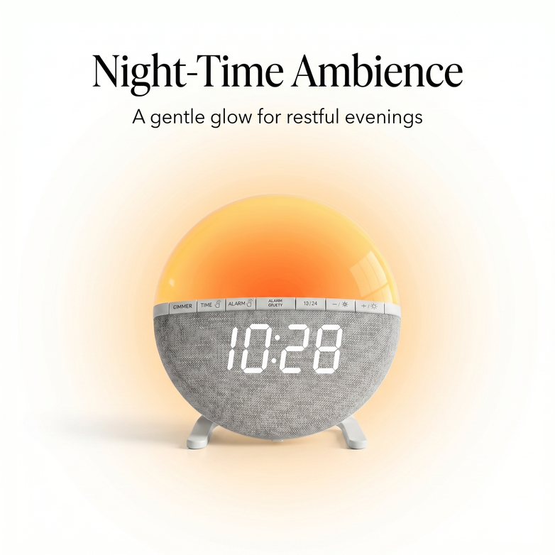 Sunrise Alarm Clock — Wake Up Light with Soothing Sounds & Mood Lighting