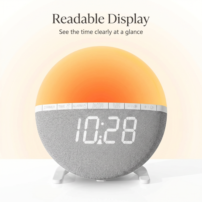 Sunrise Alarm Clock — Wake Up Light with Soothing Sounds & Mood Lighting