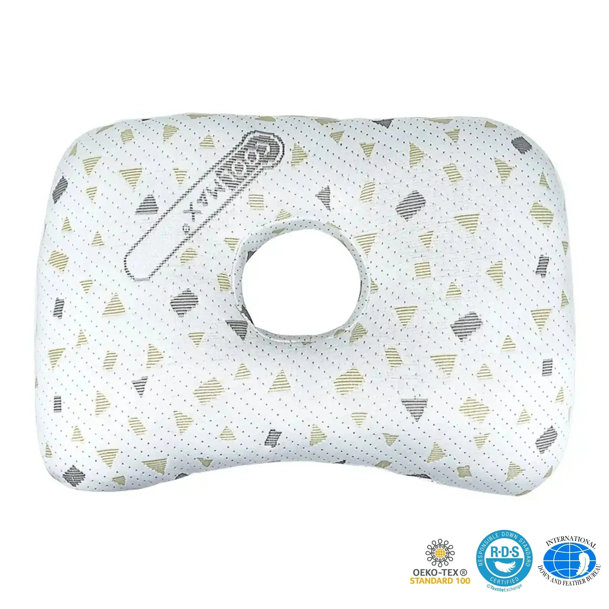 Ear Piercing Relief Pillow for Side Sleepers – Comfortable Support in Green, White, Cream White, Diamond White — Lifestyle 6