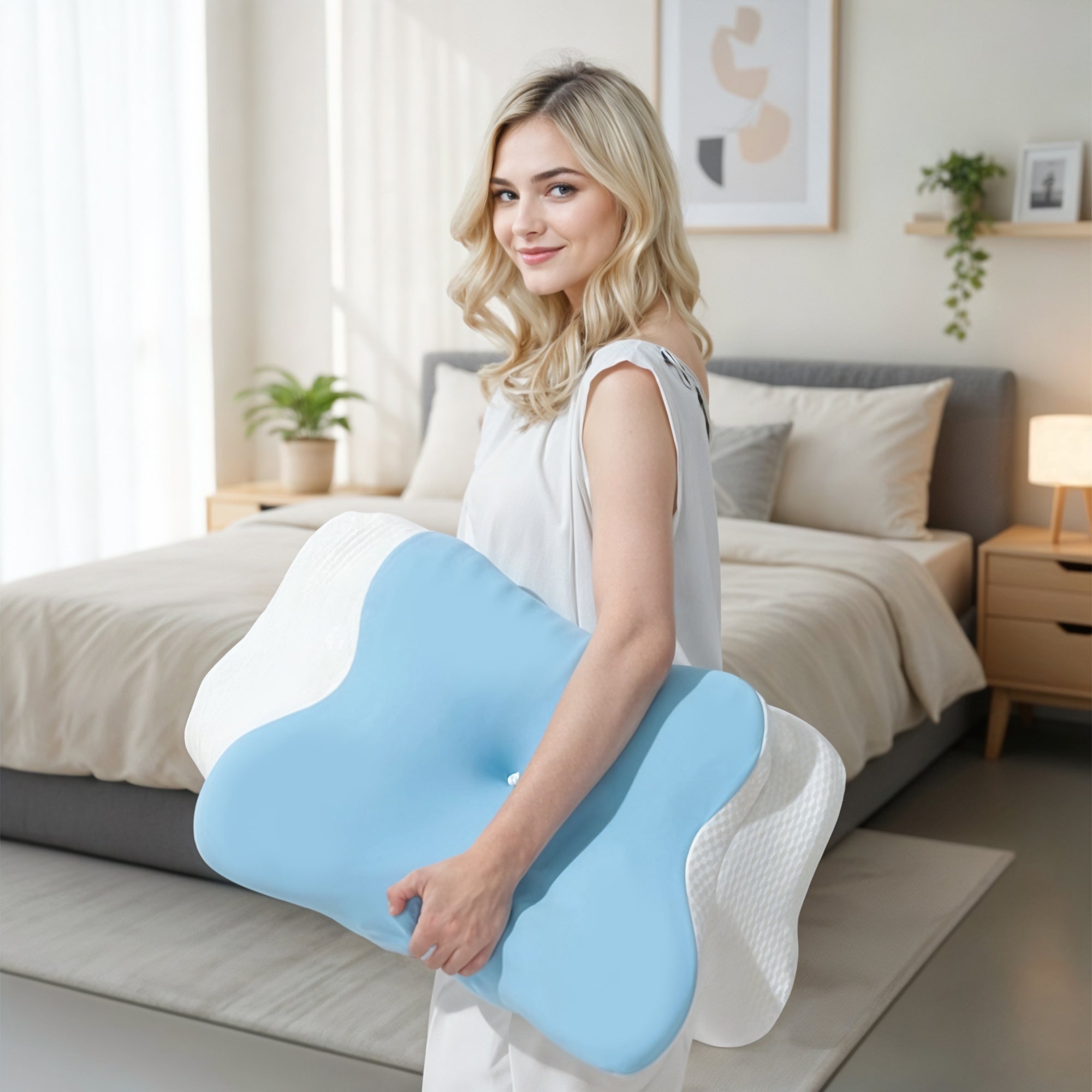 Butterfly Memory Foam Neck Pillow 2.0 — Upgraded Cervical Support Cushion — Front view