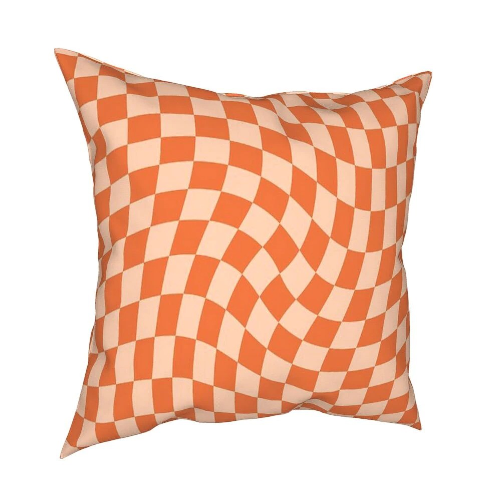 3D Checkered Cushion Cover — Raised Grid Texture for Modern Bedroom Layering — Lifestyle 1