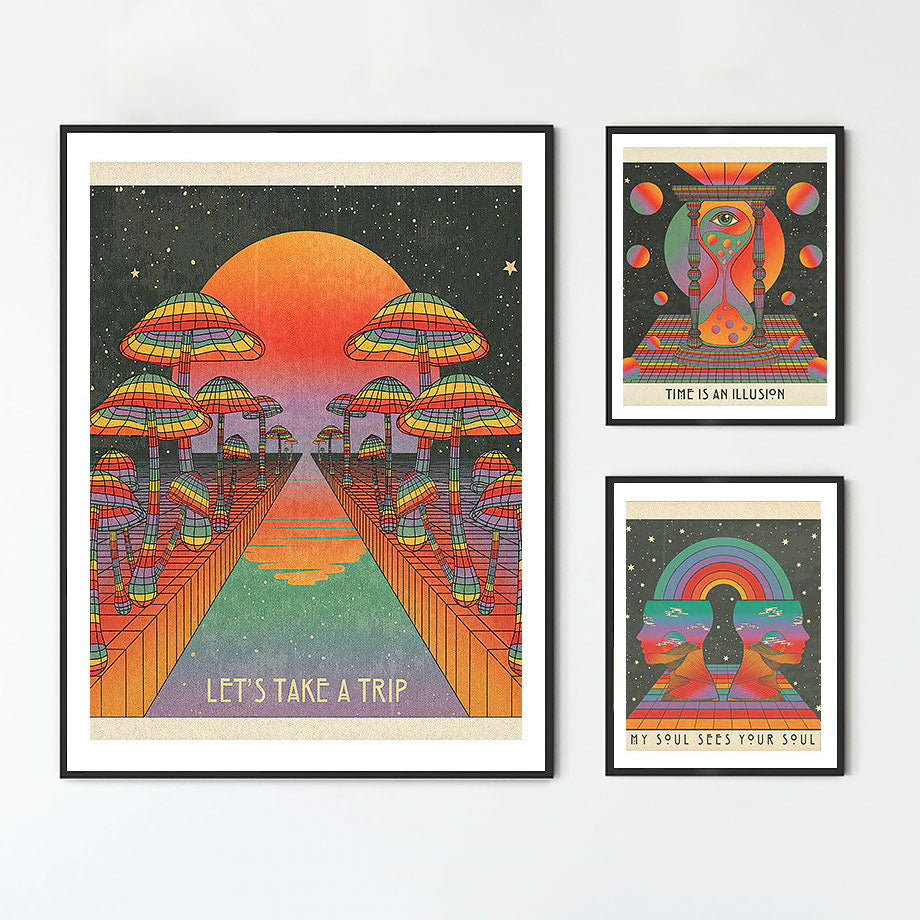 Vaporwave 3D Surface Canvas Posters — Considered Home Styling