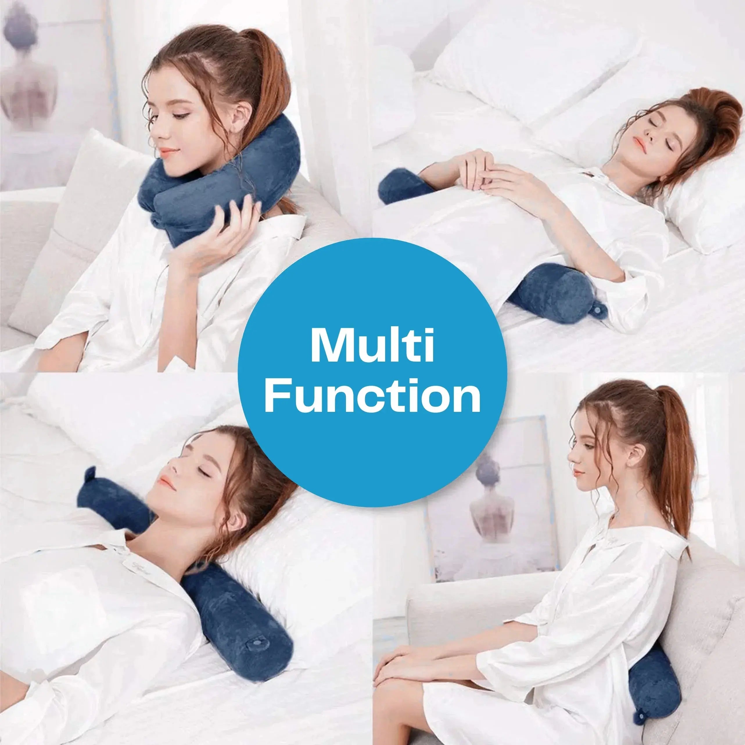 Bendable U-Shaped Travel Pillow for Comfortable Sleep – Available in Navy and Grey — Lifestyle 8