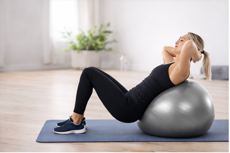 55cm Yoga Ball – Anti-Burst Pilates Stability Ball for Exercise, Core Training & Balance