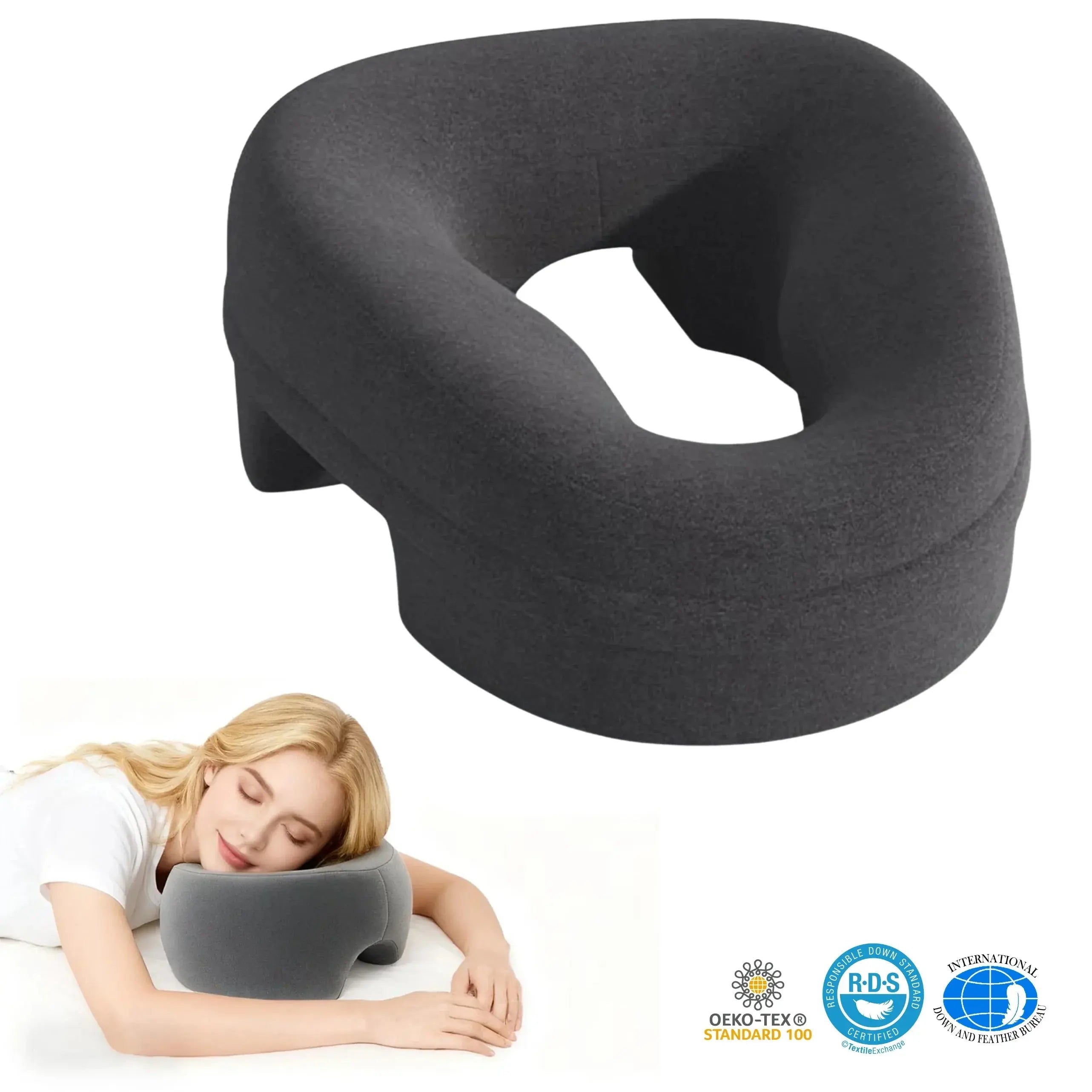 Face Down Pillow for Comfortable Sleep | Available in Light Gray and Dark Gray — Lifestyle 8