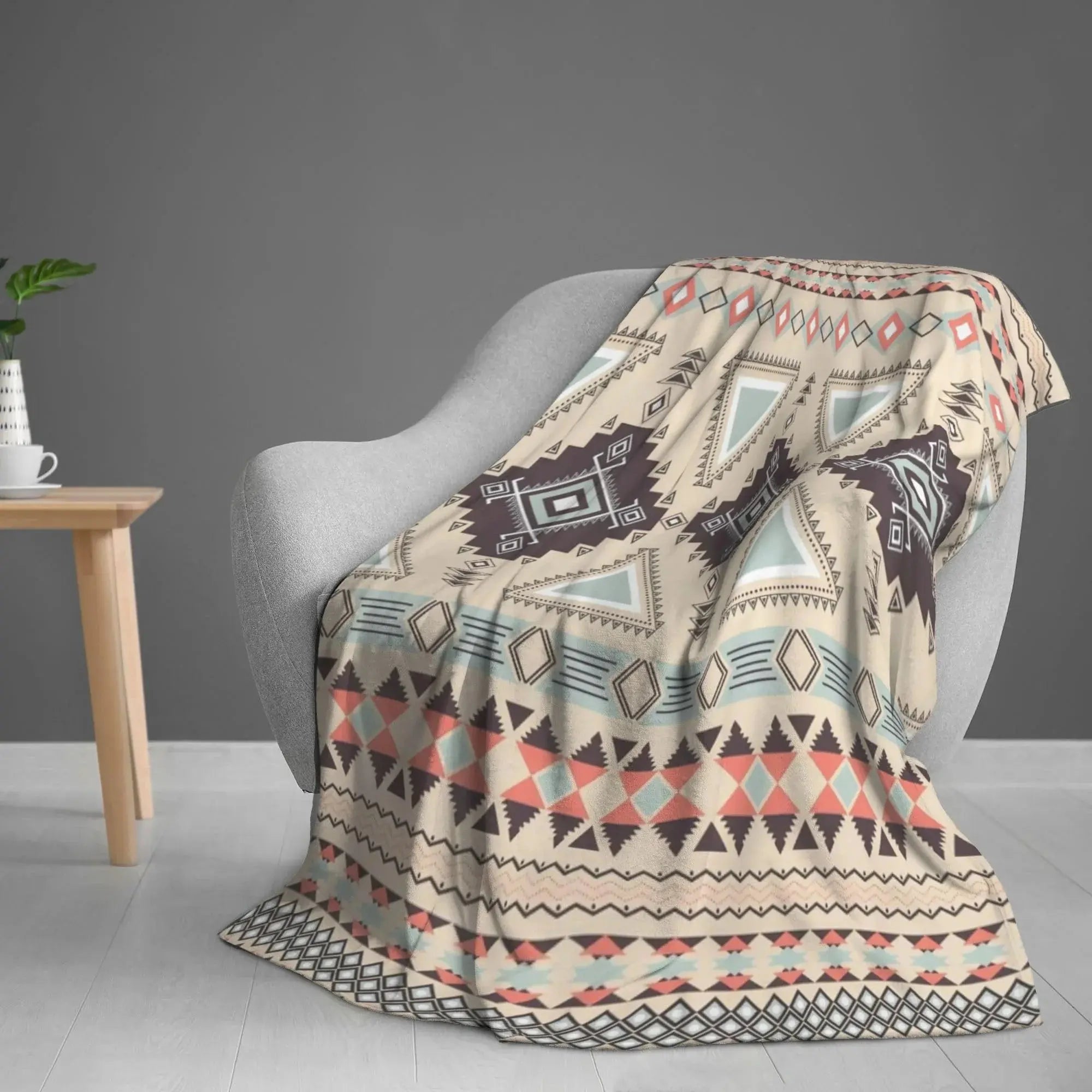 Aztec-Inspired Woven Throw Blanket for Relaxation - Available in Sucre, Multiple Sizes — Lifestyle 13