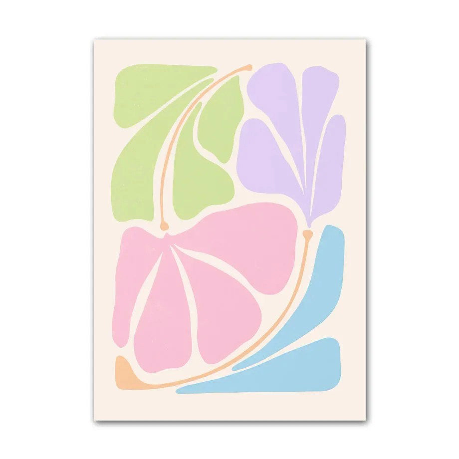 Minimalist Pastel Flowers Canvas Posters — Considered Home Styling