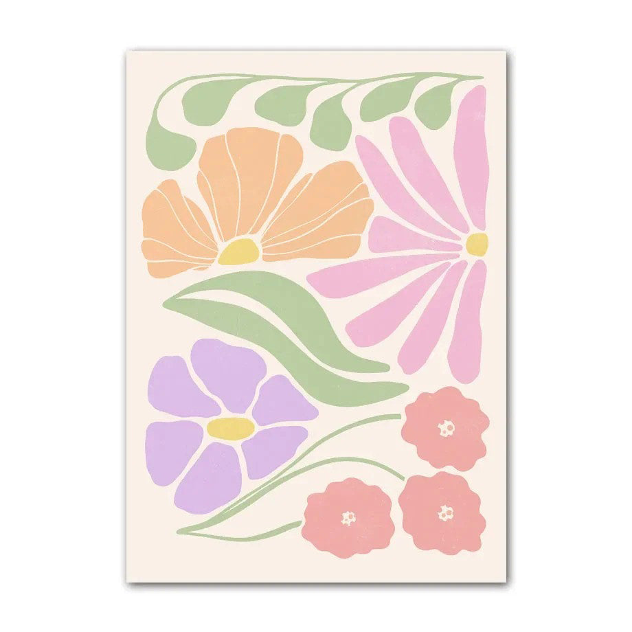 Minimalist Pastel Flowers Canvas Posters — Considered Home Styling