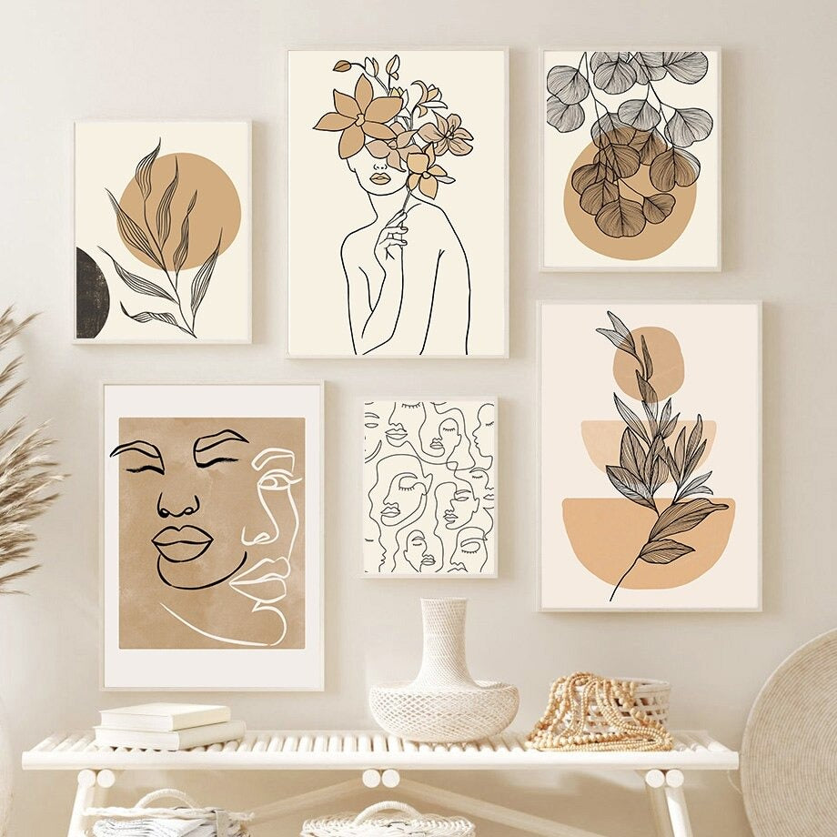 Lines and Faces Gallery Wall Canvas Posters — Considered Home Styling — Front view