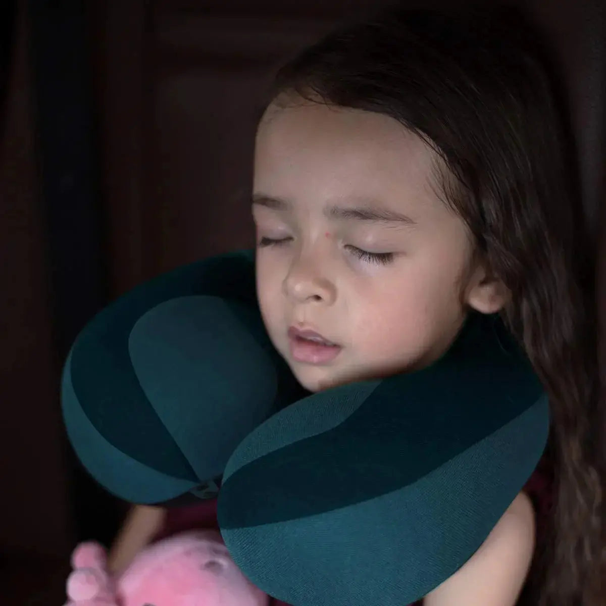 U-Shaped Travel Neck Pillow for Comfort and Support – Available in Pink, Blue, Red, and Green — Lifestyle 6