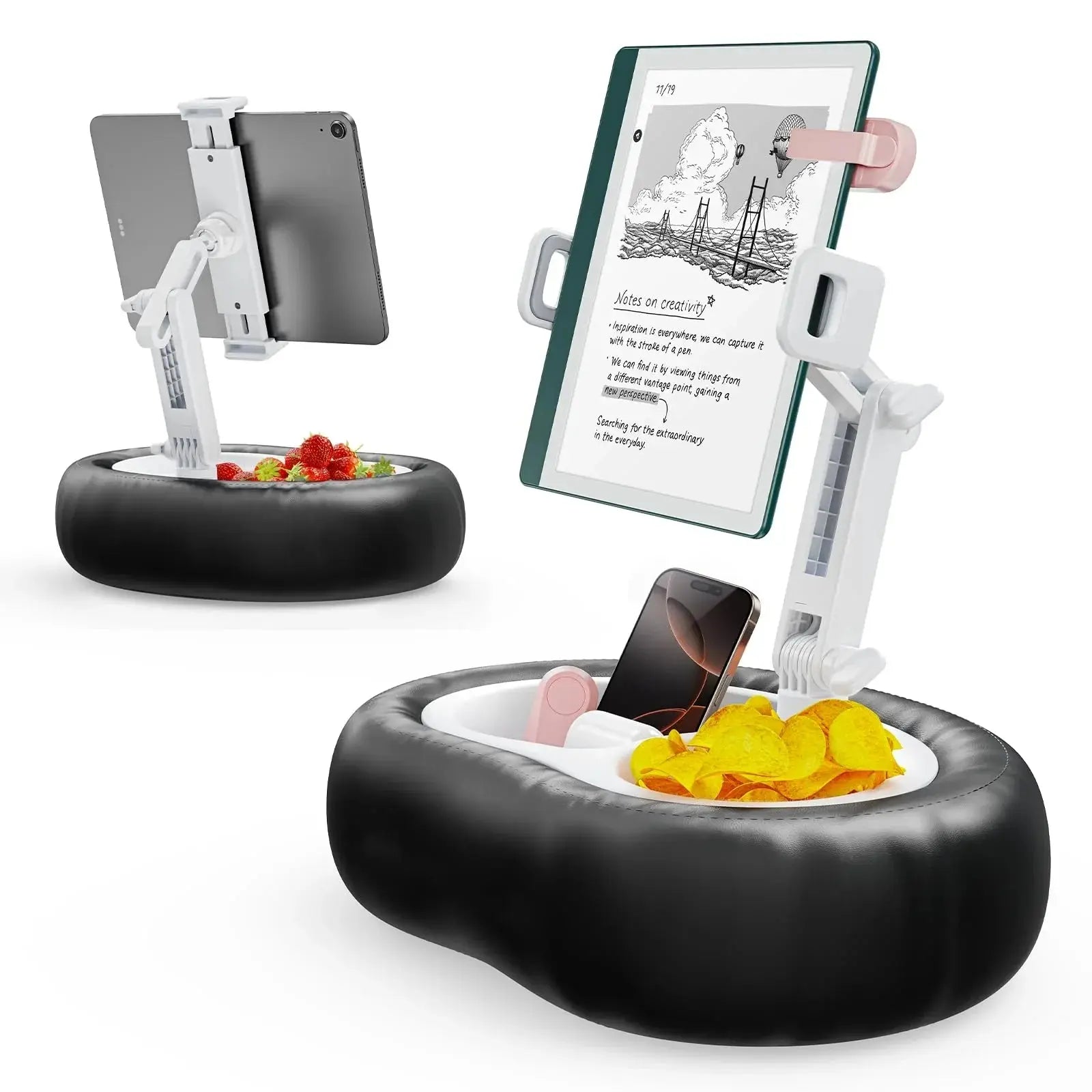 Adjustable Pillow Stand for Tablets and Phones - Available in Blue, Light Grey, and Pink for Comfortable Viewing — Lifestyle