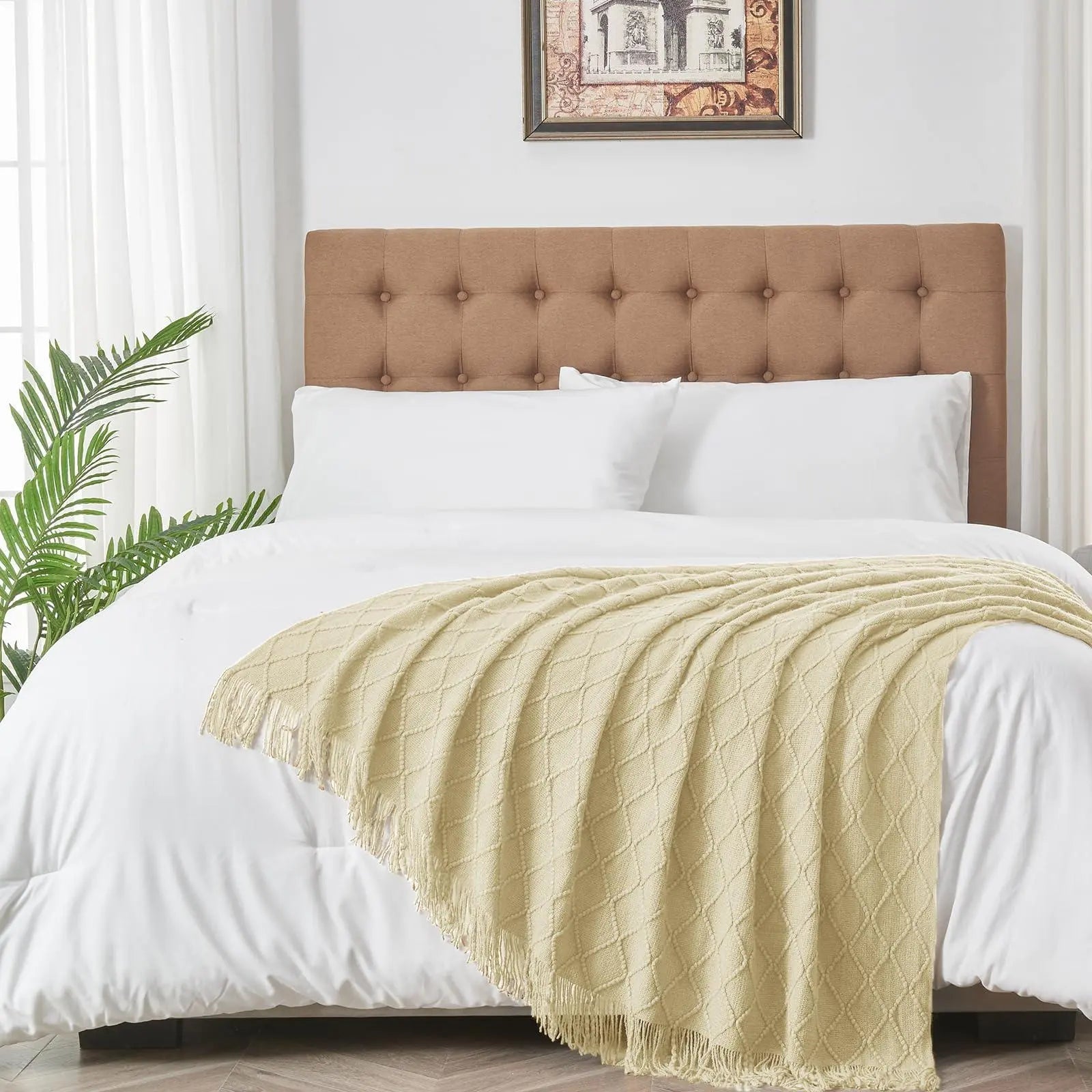 Nordic-Inspired Knitted Throw Blanket for Sleep and Relaxation - Available in Blue, Grey, Beige, Green (130x230cm) — Lifestyl