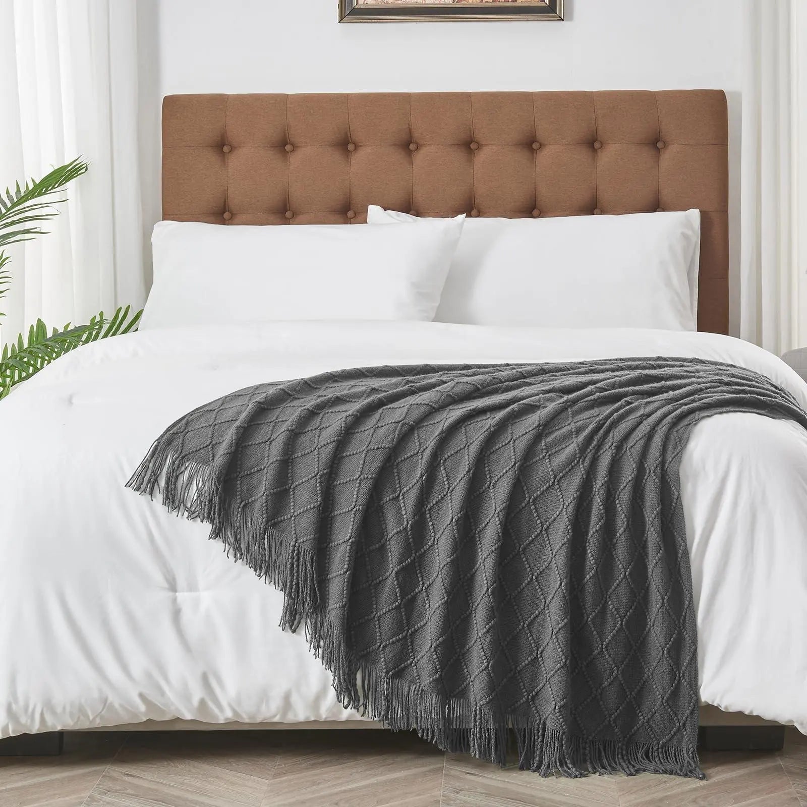 Nordic-Inspired Knitted Throw Blanket for Sleep and Relaxation - Available in Blue, Grey, Beige, Green (130x230cm) — Lifestyl