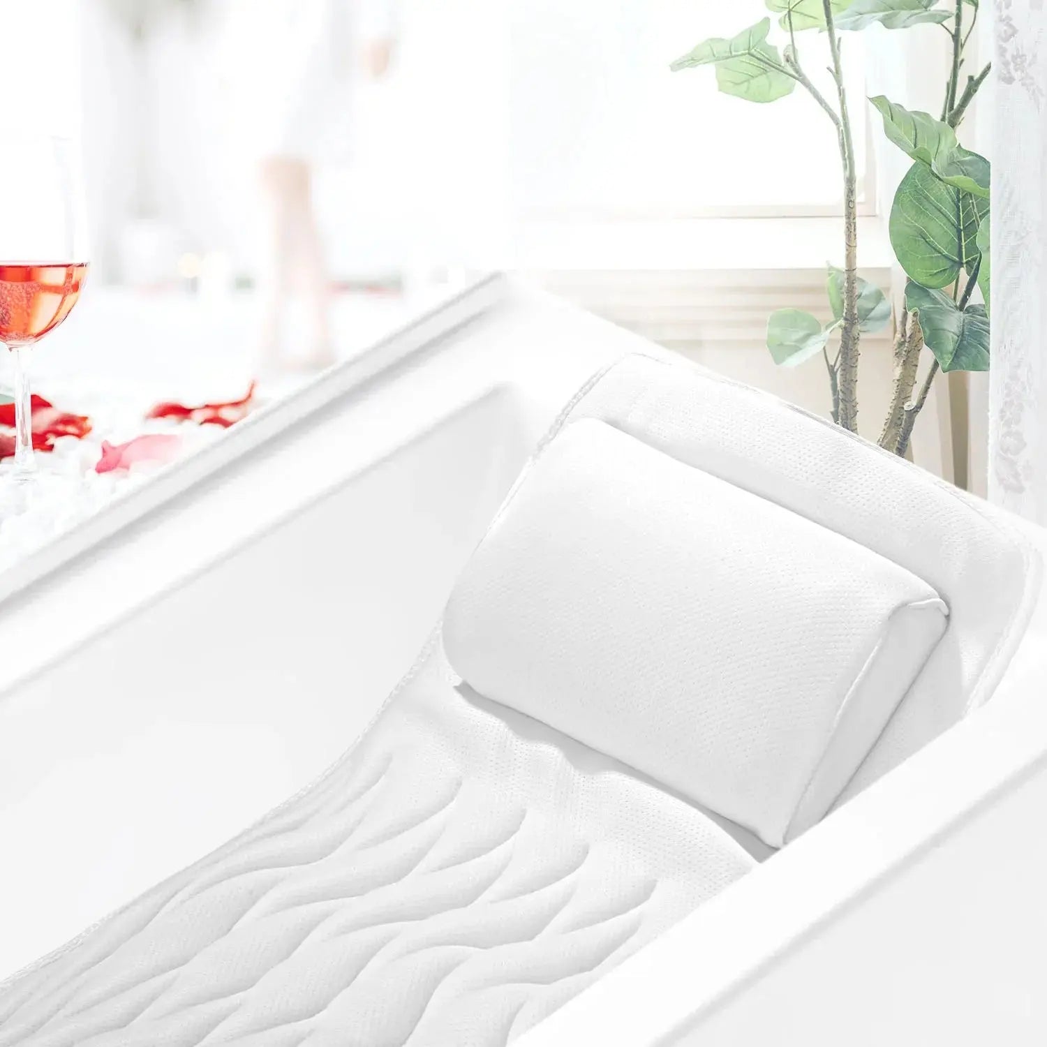 Luxurious Bath Pillow for Relaxation - Available in Dark Gray and White, 127x43x10cm Dimensions — Lifestyle 9