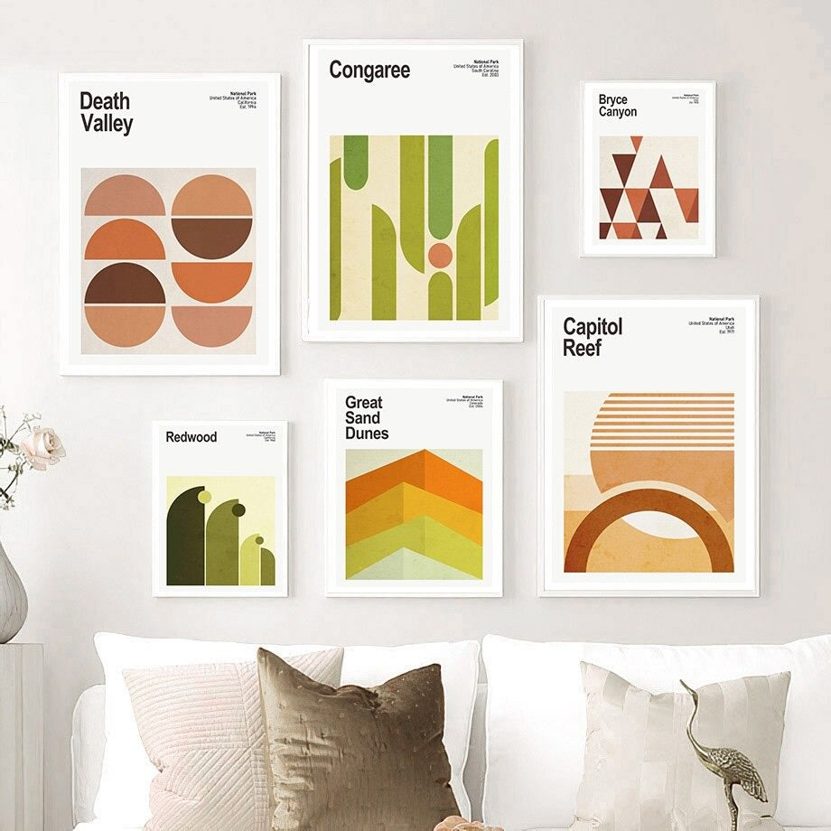 National Park Abstracts Canvas Posters — Considered Home Styling — Front view