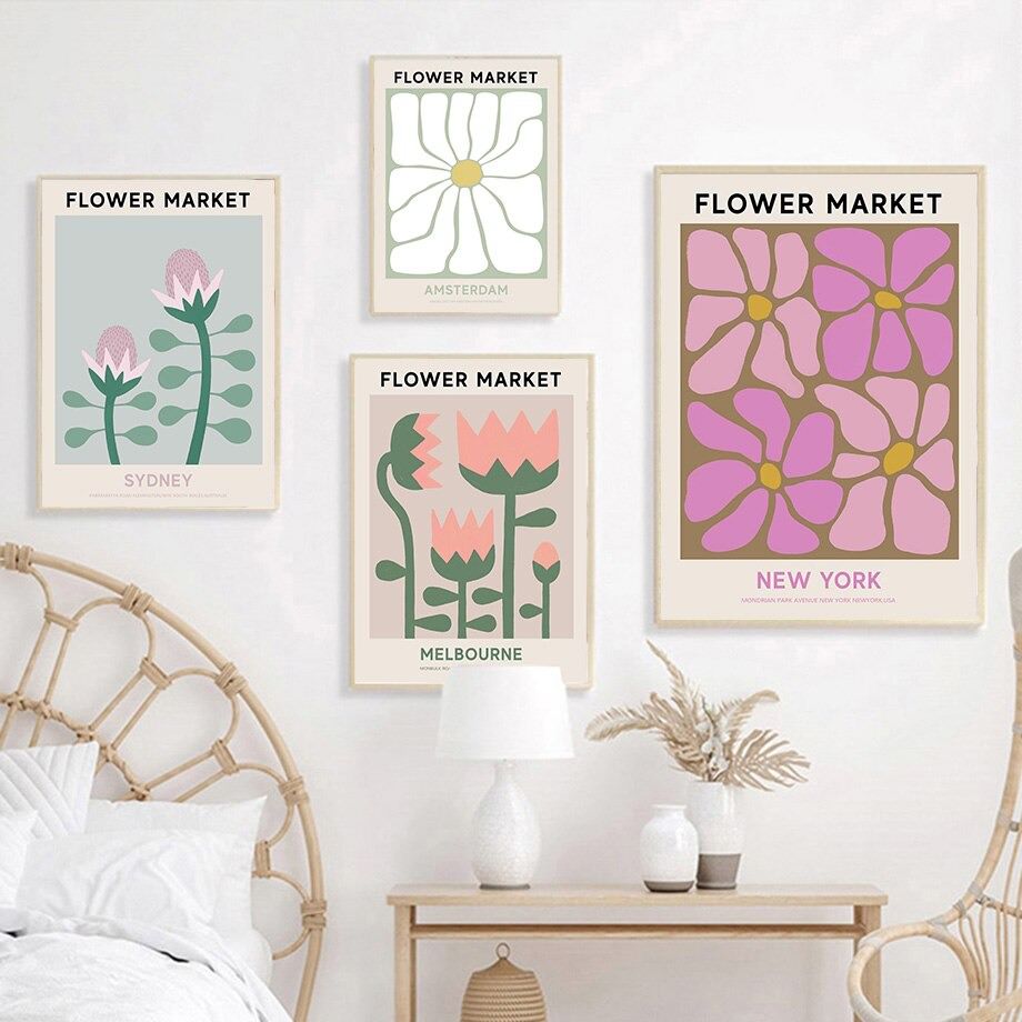 Vintage Flower Market Canvas Posters — Considered Home Styling — Detail