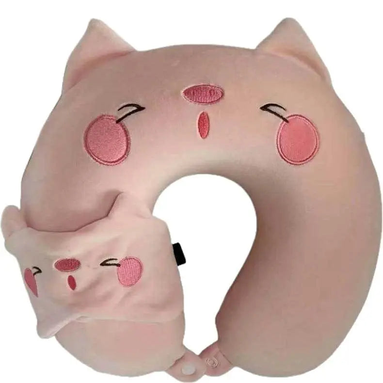 Cartoon Travel Neck Pillow for Sleep and Comfort - U Shaped Design in Dinosaur, Pastoral Dog, Little Penguin, Piggy — Lifesty