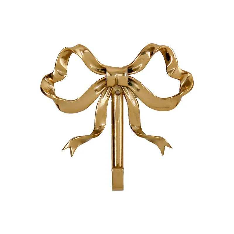 Brass Bow Wall Hook — Considered Home Styling — Front view