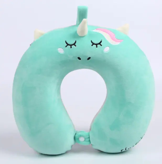 U-Shaped Travel Neck Pillow in Soft Plush - Available in Pink, Purple, Gray, and Blue (30x30x10cm) — Lifestyle 12