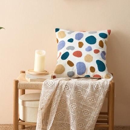 Abstract Tufted Cushion Cover — Cotton Boho Accent — Lifestyle 6