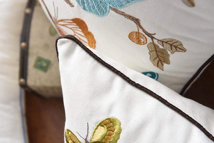 Embroidered Dragonfly Cushion Cover — Country Meadow Accent — Lifestyle 5