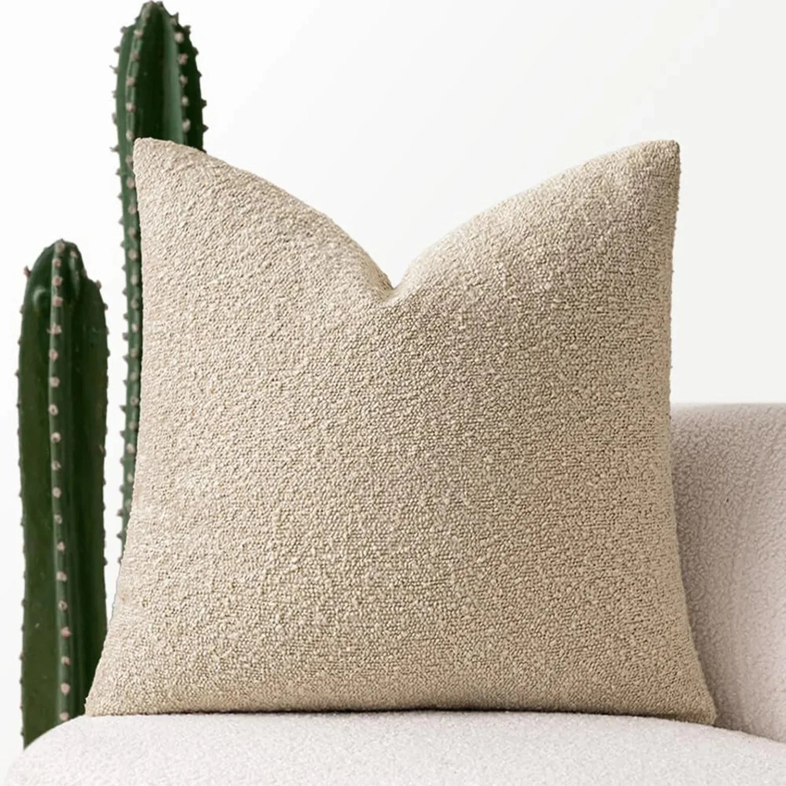 Bouclé Cushion Cover — Soft Textured 45cm Decorative Cover — Lifestyle 7