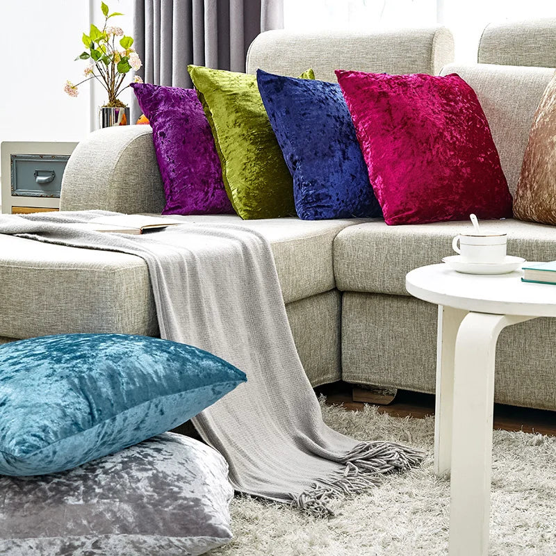 Crushed Velour Cushion — Soft-Touch 60cm Oversized Accent — Lifestyle 1
