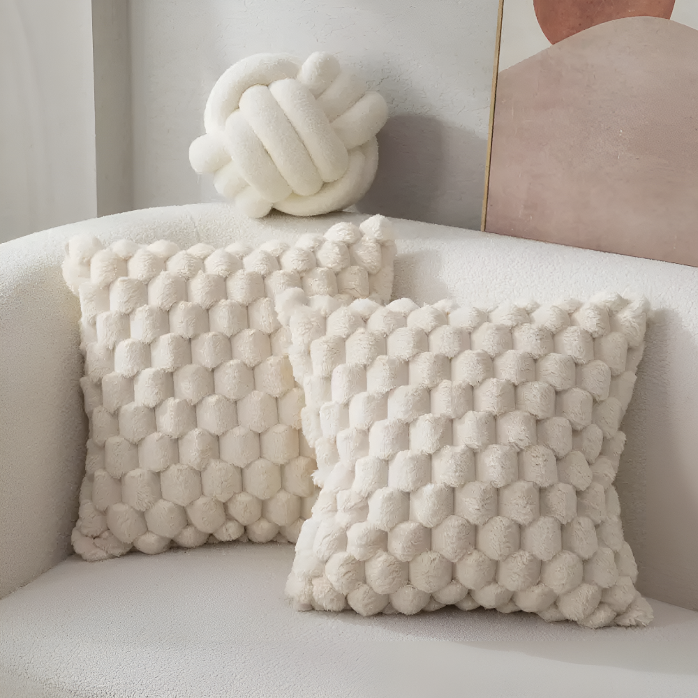 3D Bubble-Textured Cushion Cover — Soft Plush Accent — Lifestyle 8
