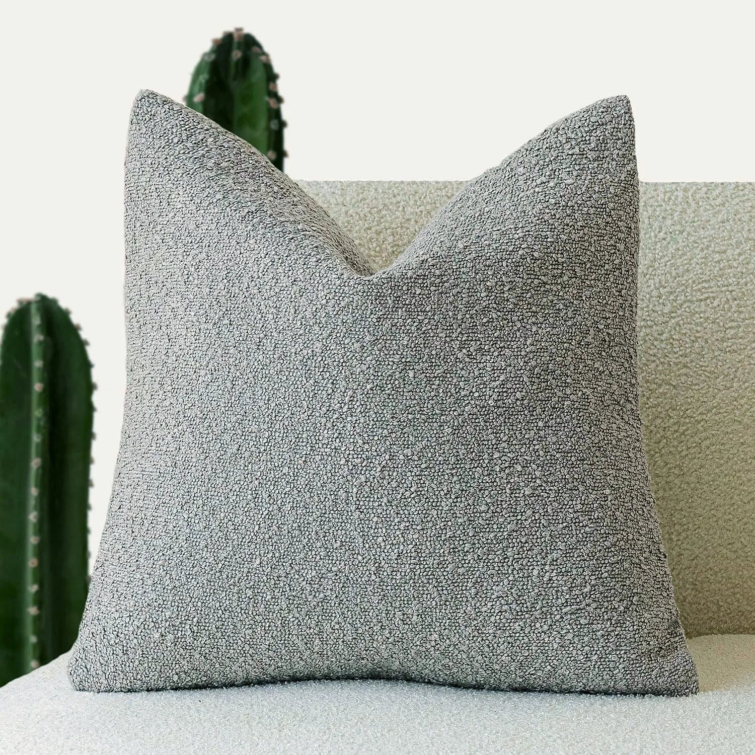 Bouclé Wool-Look Cushion Cover — Curly Teddy Texture — Lifestyle 5