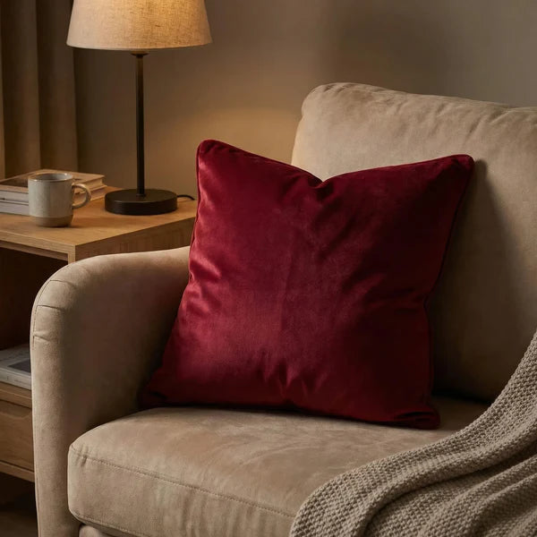 Cotton Velvet Cushion Cover — Flanged-Edge Decorative Accent — Lifestyle 4