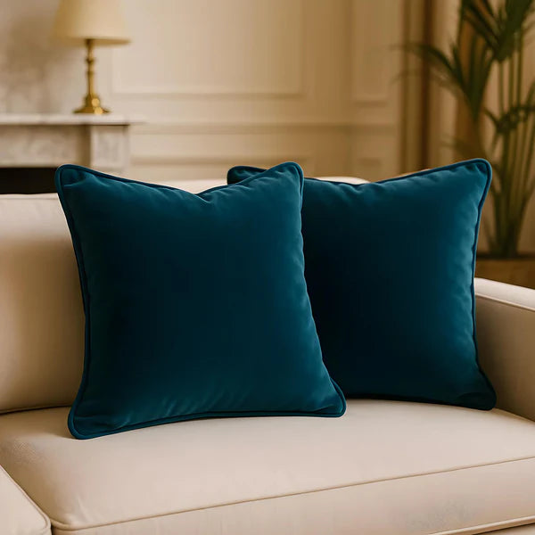 Cotton Velvet Cushion Cover — Flanged-Edge Decorative Accent — Lifestyle 5