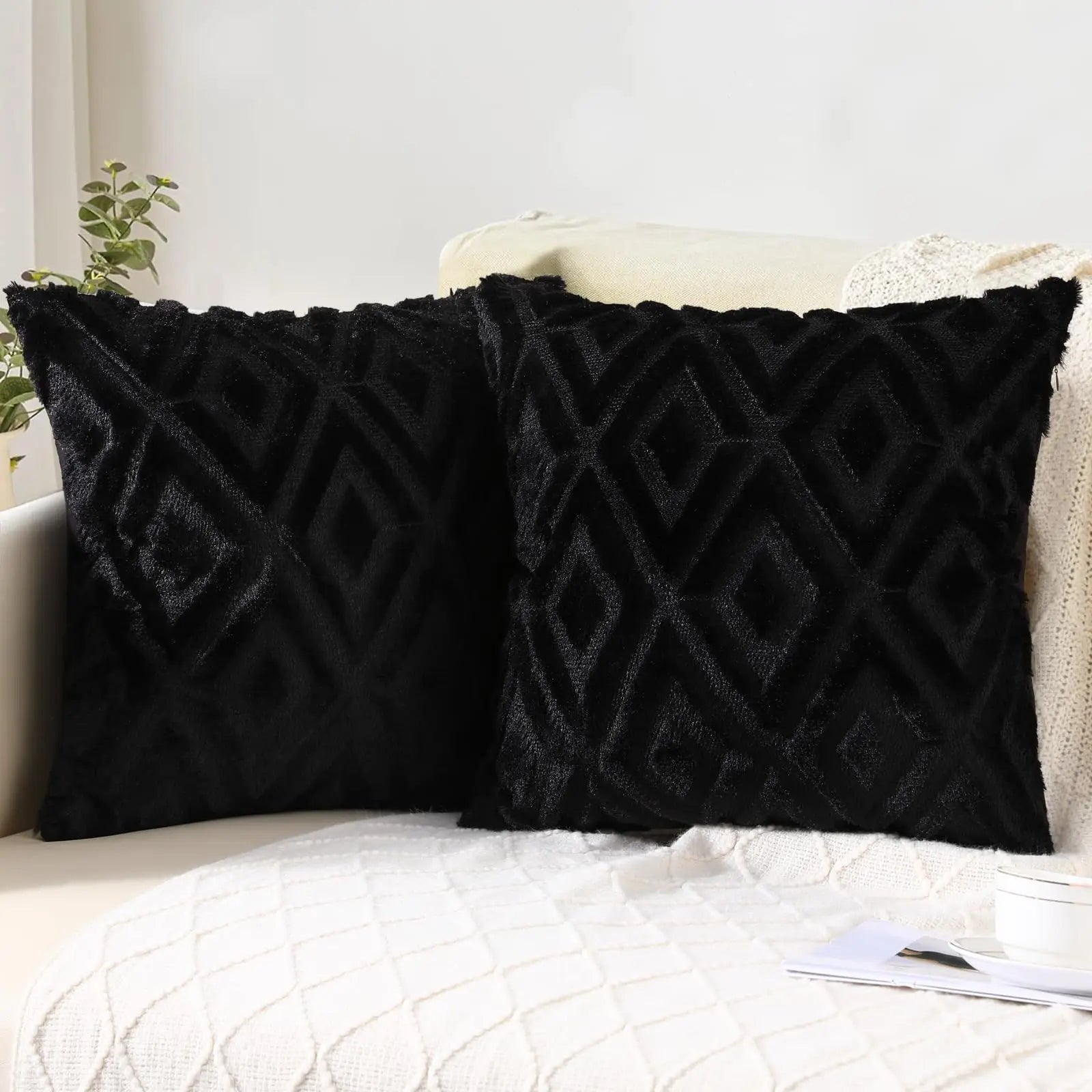 Diamond-Tufted Christmas Cushion Cover Set — Set of 2 — Lifestyle 3
