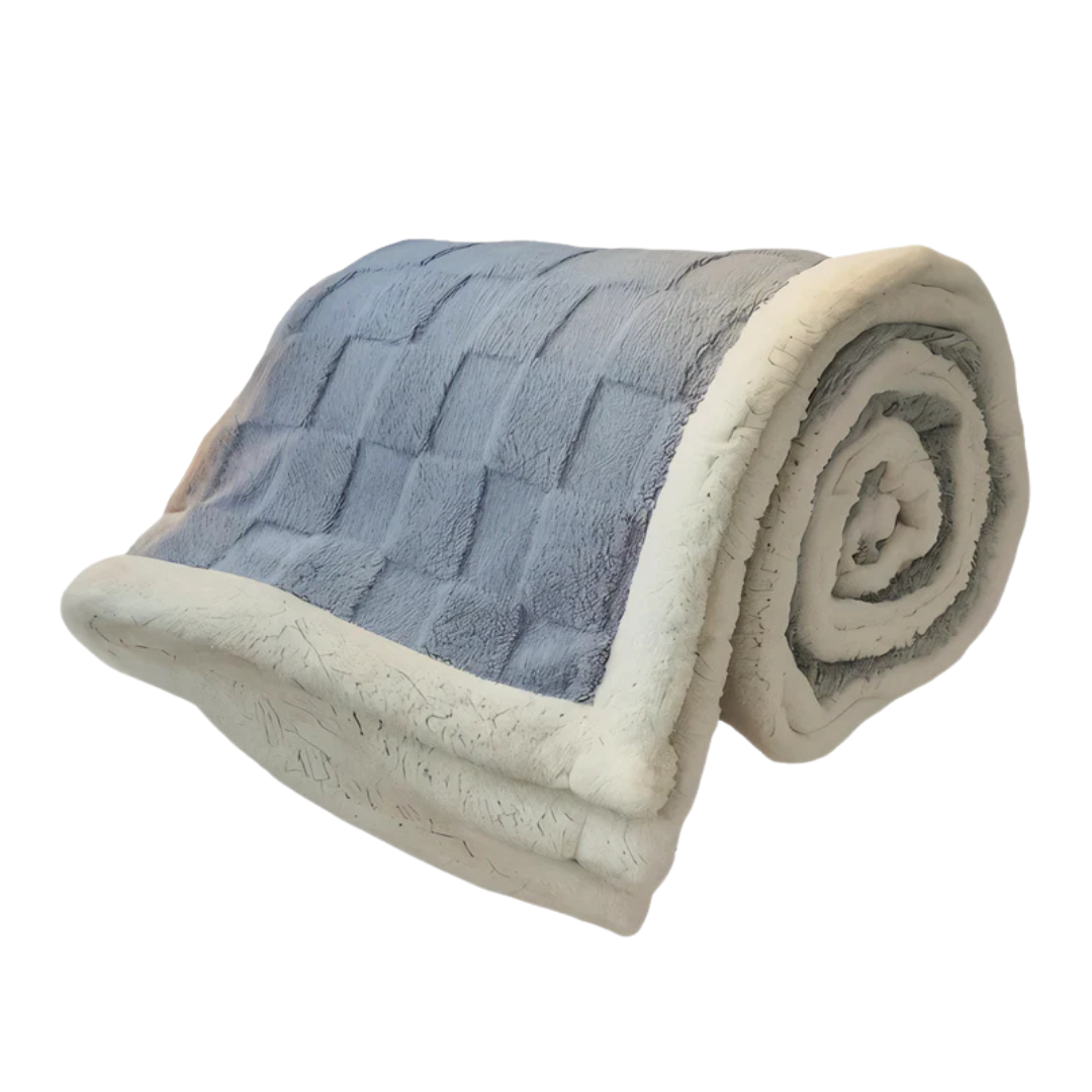 Sherpa-Backed Fleece Throw Blanket — Quilted Two-Tone Comfort — Lifestyle 9