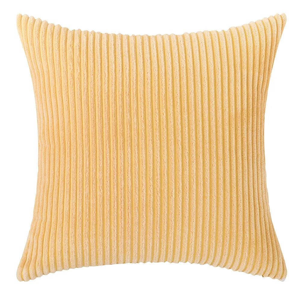 Wide-Wale Corduroy Cushion Cover — Ribbed Striped Texture — Lifestyle 8