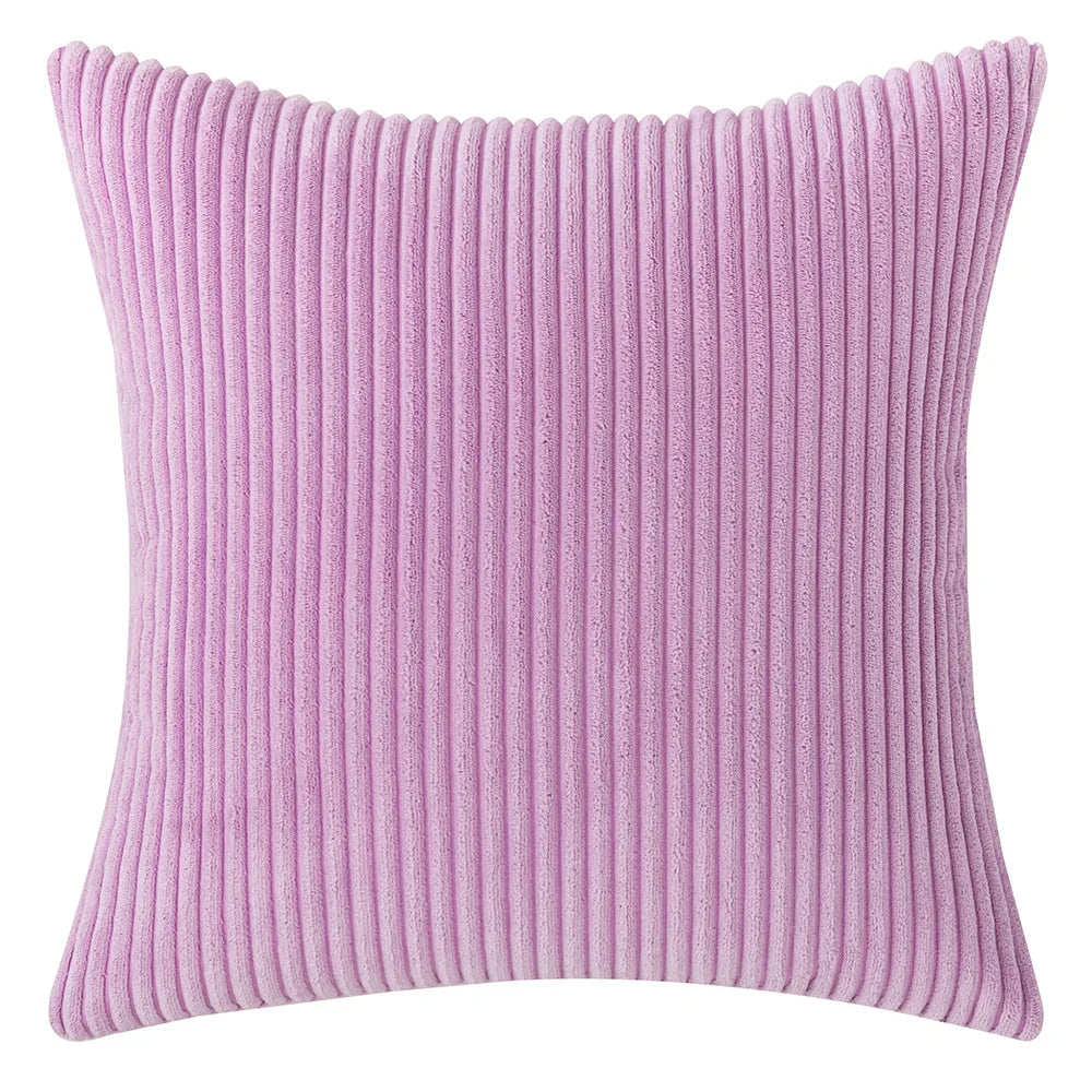 Wide-Wale Corduroy Cushion Cover — Ribbed Striped Texture — Lifestyle 3