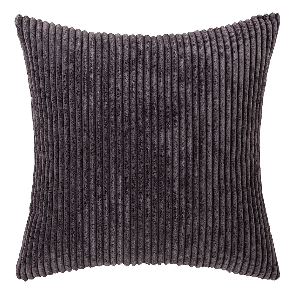 Wide-Wale Corduroy Cushion Cover — Ribbed Striped Texture — Lifestyle 7