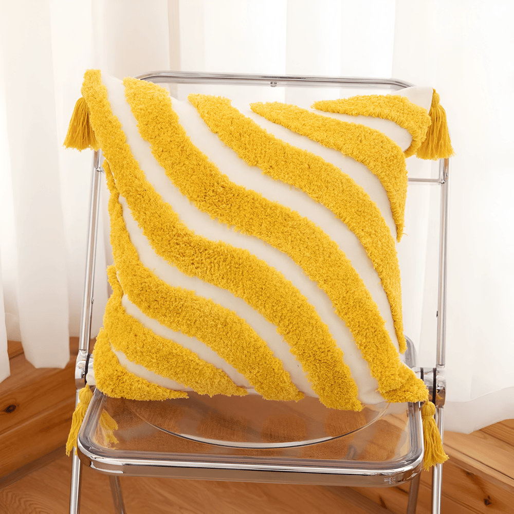 Checkered Tufted Cushion Cover — Boho Accent Cover — Lifestyle 3