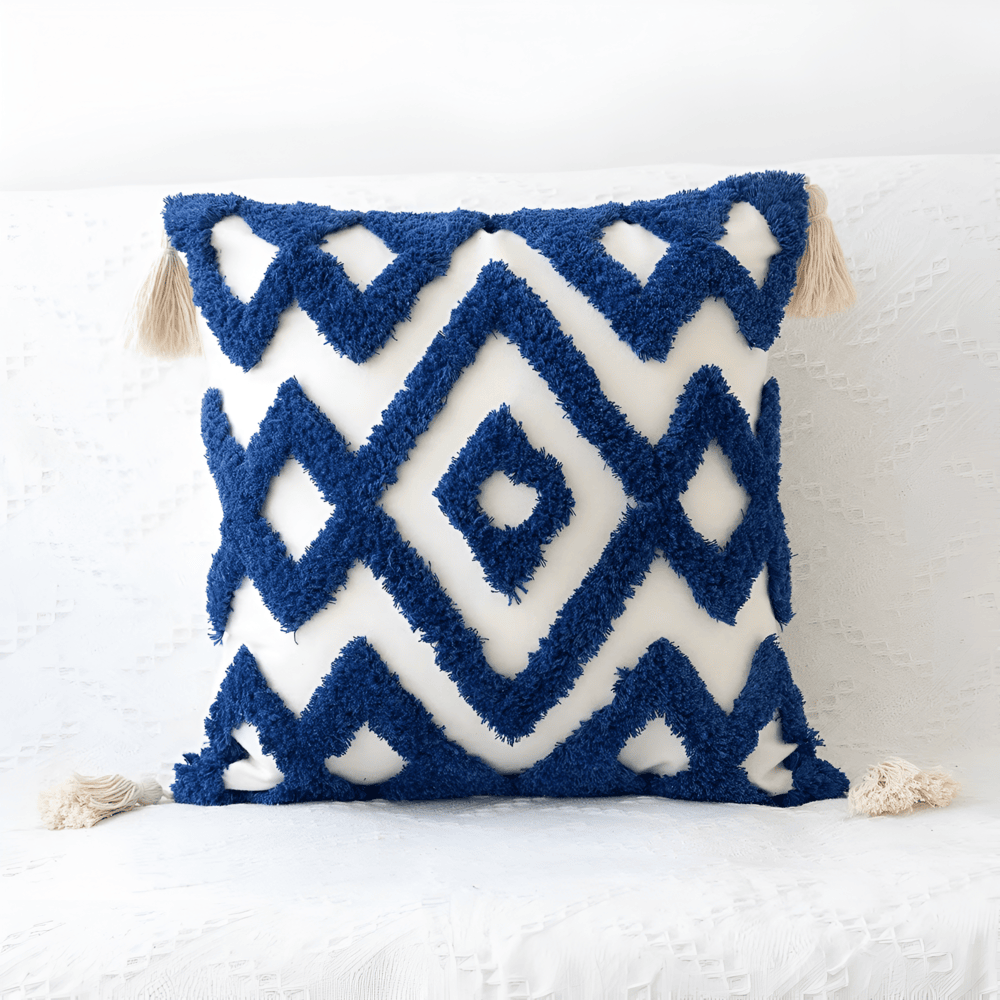 Checkered Tufted Cushion Cover — Boho Accent Cover — Lifestyle 6