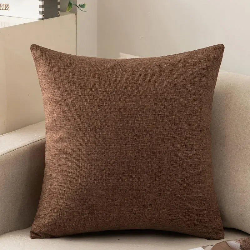 Linen-Look Decorative Cushion — With Inner Insert — Lifestyle 1