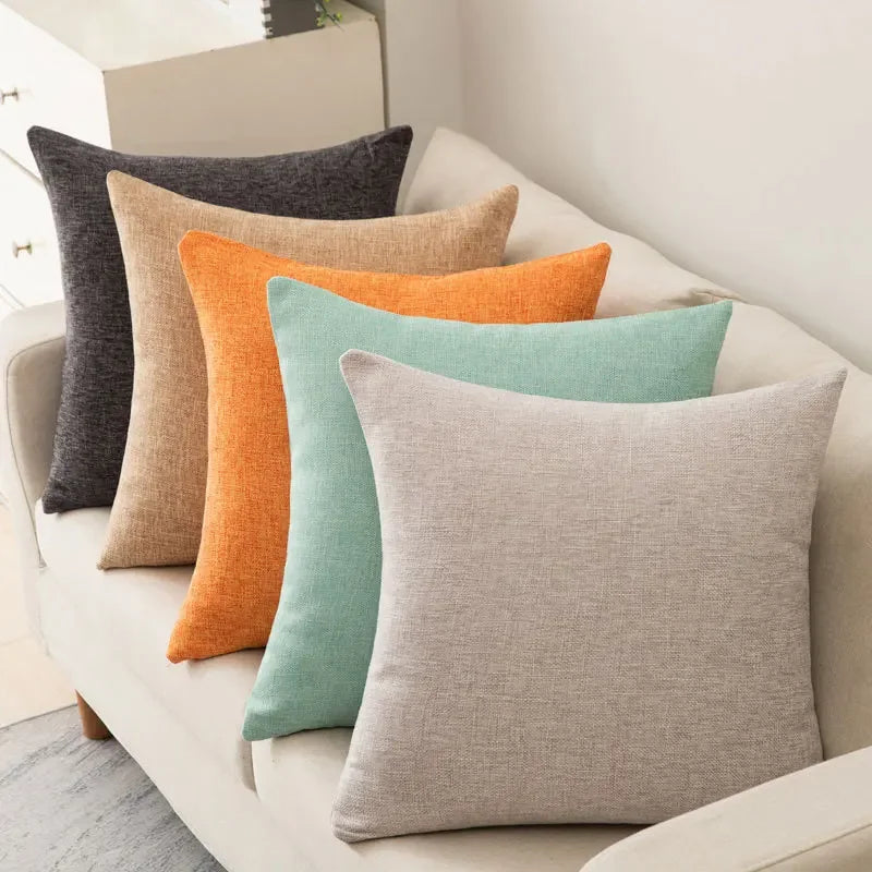 Linen-Look Decorative Cushion — With Inner Insert — Lifestyle 7