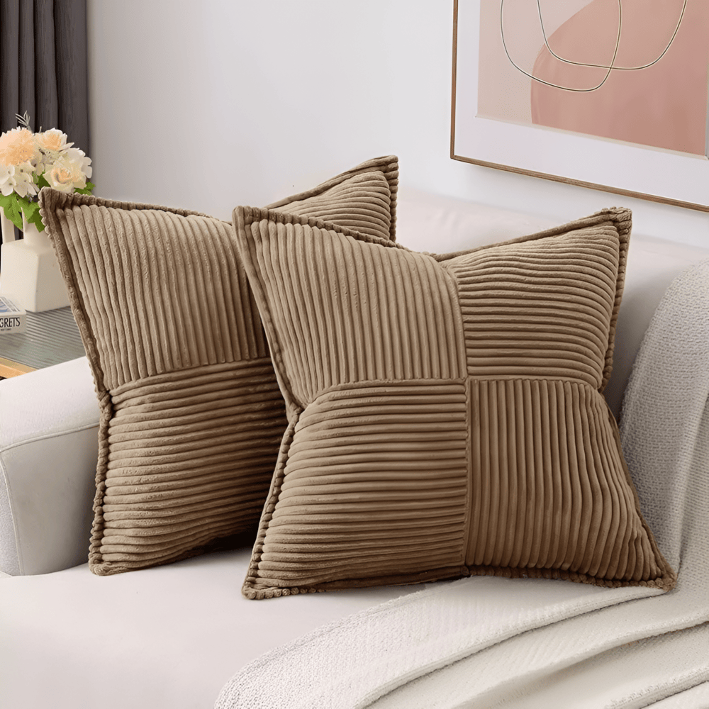 Scandi Quad-Ribbed Cushion Cover — Texture-on-Texture Accent — Lifestyle 4