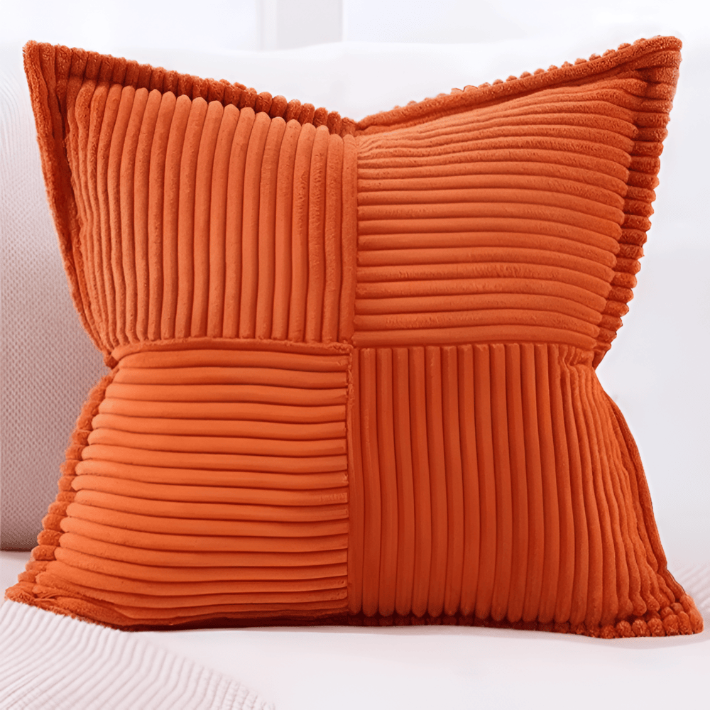 Scandi Quad-Ribbed Cushion Cover — Texture-on-Texture Accent — Lifestyle 5