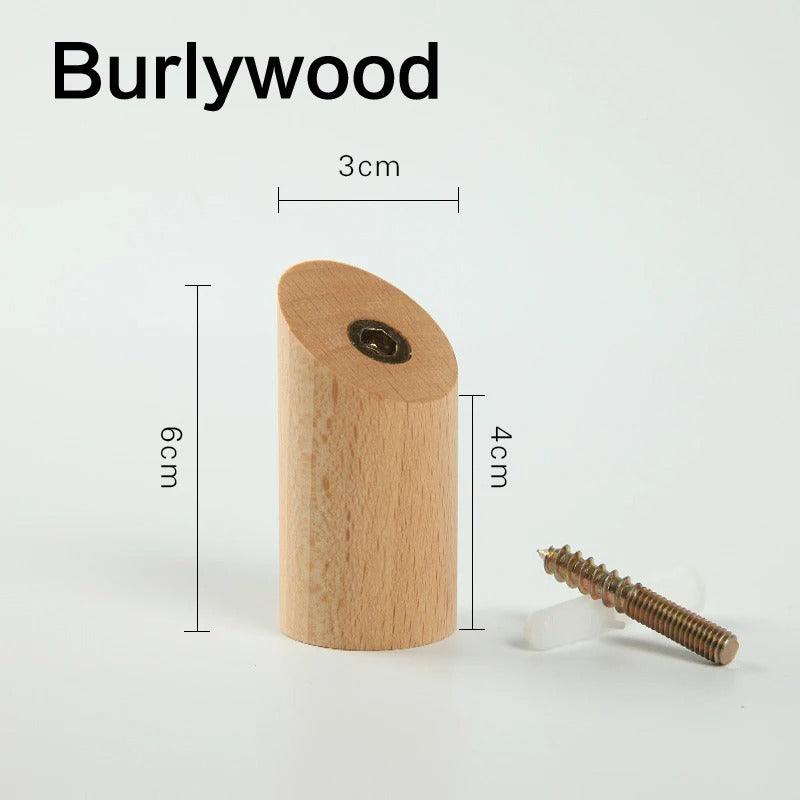 Angular Timber Wall Hook — Modern Geometric Peg — Front view