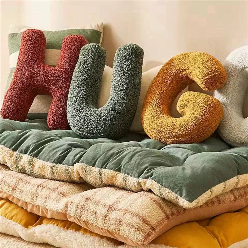 Velvet Alphabet Letter Cushion — Decorative A-Z Lettering — Lifestyle 2