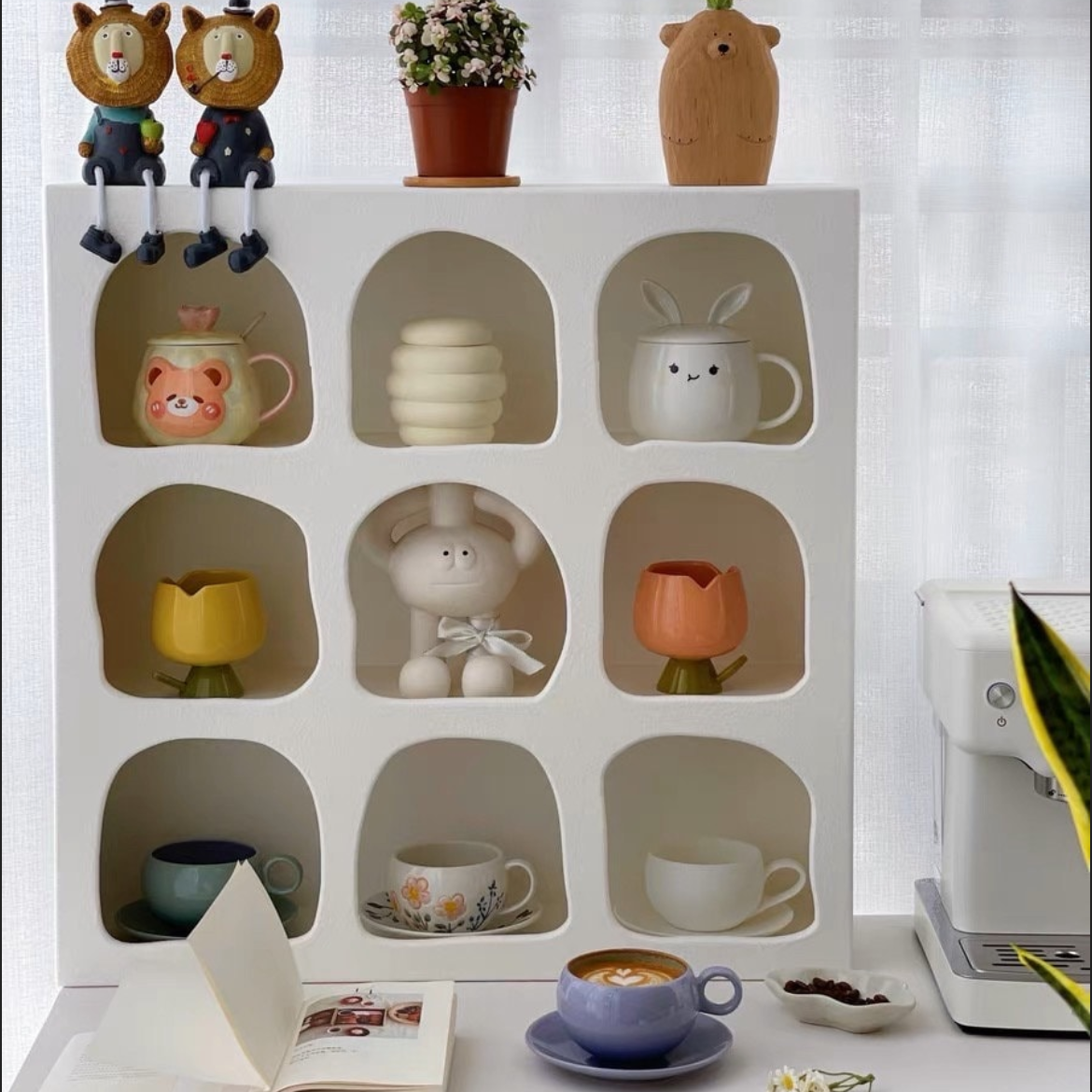 Arched Mug Display Shelf — Sculptural Wall Storage — Lifestyle 2